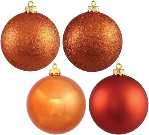Vista 26 de Vickerman Adorno de bola de oro antiguo de 6 pulgadas con 4 acabados, 4 por caja