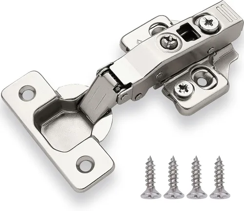 Vista 10 de DecoBasics Bisagras de gabinete de cierre suave de media superposición para armarios de cocina (2 piezas) Bisagra de puerta de gabinete oculta sin