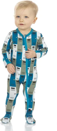 Vista 49 de KicKee Baby & Toddler - Pijama de viscosa ultrasuave de bambú con patas abatibles y puños