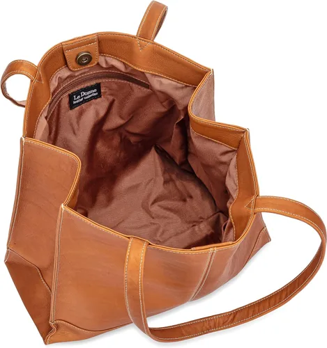 Vista 3 de Le Donne Leather Everly Tote - Bolsa de cuero de vaca colombiana de grano completo, 12.5 x 12.5 x 5 pulgadas