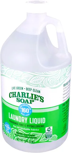 Vista 4 de Charlie's Soap Detergente líquido para ropa sin fragancia, 160 cargas (128 onzas, 1 paquete)