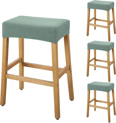 Vista 73 de YISUN Fundas de taburete rectangulares, paquete de 2 fundas elásticas impermeables para asiento de silla de montar, taburetes de bar, sillas de bar
