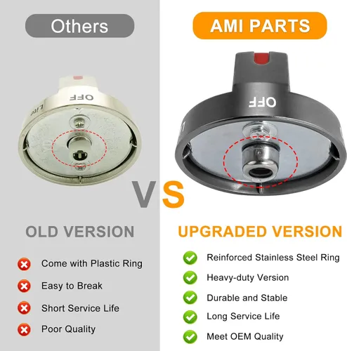 Vista 4 de AMI PARTS DG64-00473B Perillas de estufa de repuesto para perilla Samsung, compatible con perilla de cocina Samsung, solo se ajusta a las perillas