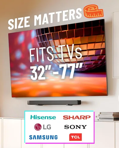 Vista 3 de ECHOGEAR Soporte de TV sin montantes para paneles de yeso - Diseño delgado sin taladro que sostiene TVs de hasta 100 libras con clavos - Fácil