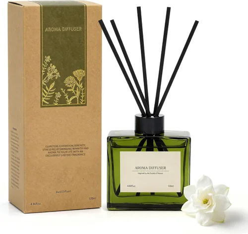 Vista 9 de Reed Diffuser, 4 oz Citrus Grove Scent Diffuser with 10 Sticks, 90 Days Long Lasting Reed diffusers for Home, Elegant Fragrance for Bathroom Bedroom