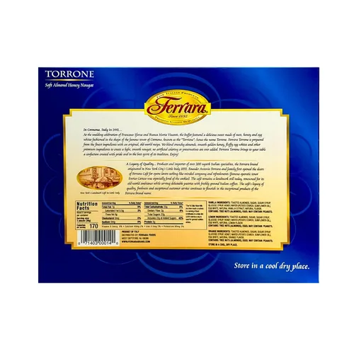 Vista 4 de Ferrara - Torrone italiano 18 piezas (caramelo de turrón de miel de almendra), (paquete de 2)- Cajas de 7.62 onzas