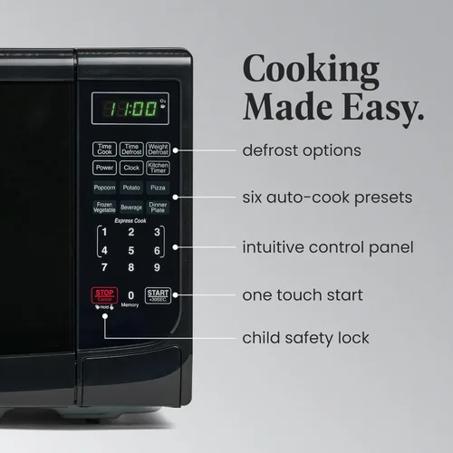 Vista 4 de Farberware Microondas para encimera de 700 vatios y microondas de encimera de 700 vatios, 0.7 pies cúbicos - Horno microondas con iluminación LED