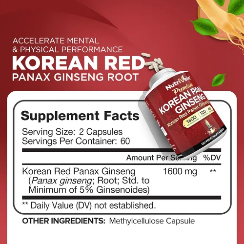 Vista 2 de Nutrivein Paquete de suplementos premium de L-treonato de magnesio y panax ginseng: treonato de magnesio de alta absorción y suplemento de ginseng
