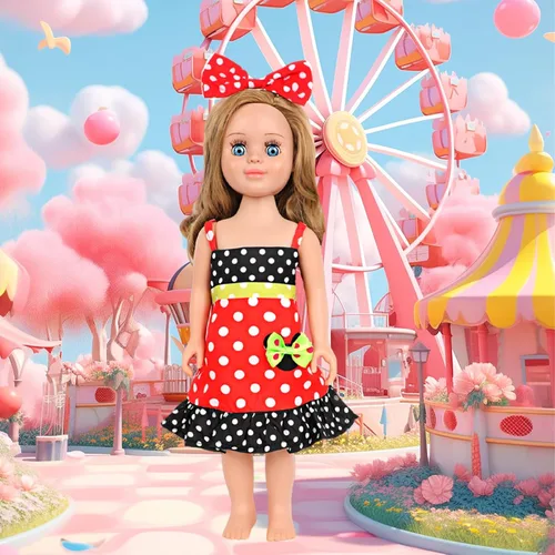 Vista 6 de MSYO Ropa de muñeca de 18 pulgadas, 7 juegos, 6 trajes de muñeca de vestir + 1 juego de pijama con zapatos y accesorios para el cabello de muñeca