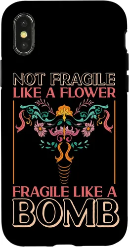 Vista 5 de iPhone 13 Pro Max feminista no frágil como una flor frágil como una bomba