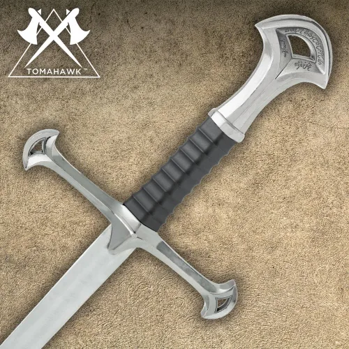 Vista 5 de Tomahawk - Espada ancha corta de guerrero de la Edad Media Hoja de doble filo de 17 pulgadas Espada ancha medieval Reproducción auténtica Mango