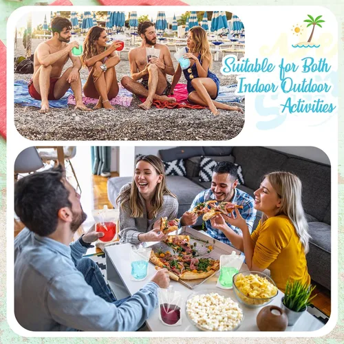 Vista 5 de Patelai Bolsa de plástico para líquidos, bolsas reutilizables para jugos, bolsa de agua de viaje, bolsas a prueba de fugas, a granel con embudo