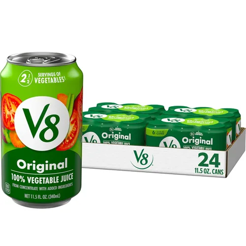 Vista 18 de V8 Jugo de verduras original bajo en sodio, 100% vegetal, lata de 11.5 onzas líquidas (paquete de 24)