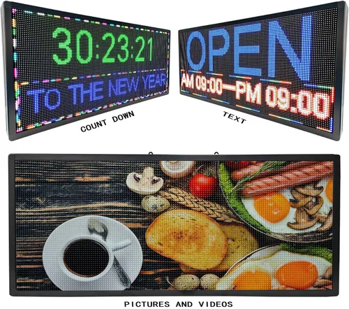 Vista 4 de Letrero LED HS Desplazante Programable, Pantalla de Letreros de Neón Digital Abierto para Exteriores Impermeable, Tablero de Mensajes Electrónicos