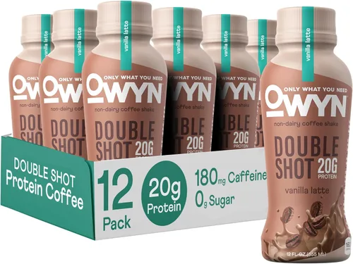 Vista 7 de OWYN Only What You Need Double Shot Café de Proteína Keto Sin Lácteos, Caramelo Macchiato, 0g de Azúcar, 20g de Proteína a Base de Plantas, 180mg