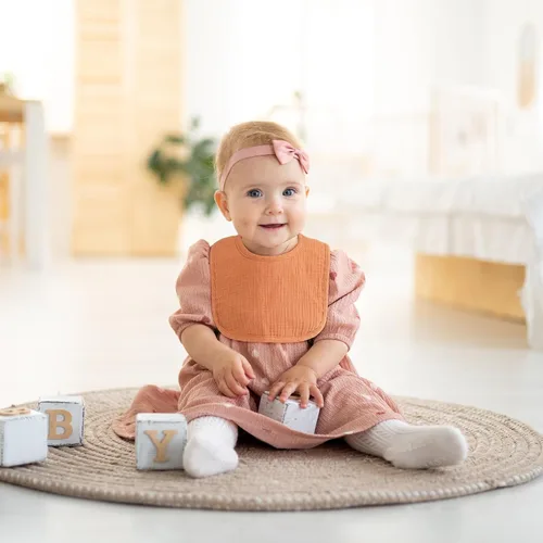 Vista 4 de POIKSHARK Paquete de 6 baberos de muselina unisex para niños y niñas, baberos de algodón, baberos de babeo y dentición para bebés