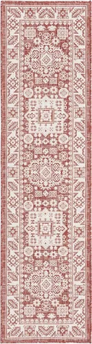 Vista 24 de Unique Loom Outdoor Aztec Collection Alfombra de área - Chalca (10 pies, redonda, azul/marfil)