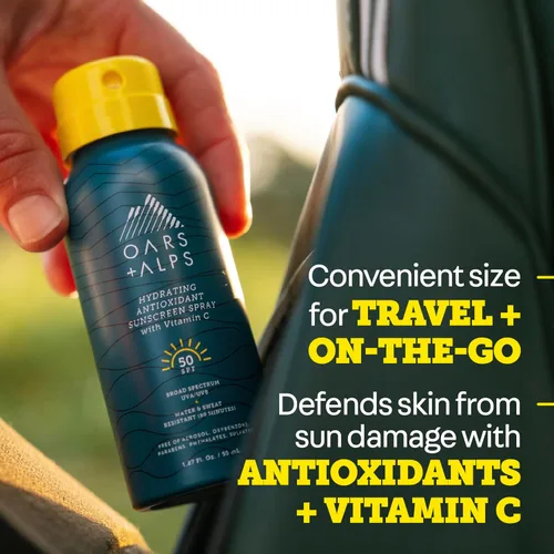 Vista 4 de Oars + Alps SPF 50 Face & Body Broad Spectrum Sunscreen Spray Fast-Absorbing, Lightweight, Non-Greasy, Hawaii Reef Act 104 Compliant