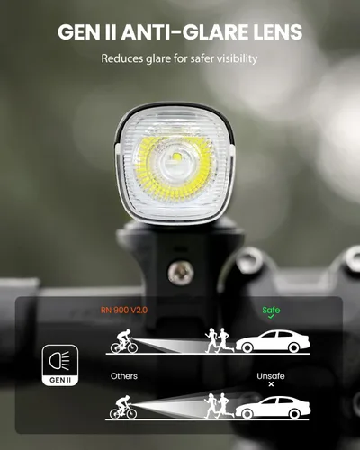 Vista 3 de Magicshine RN600/900 V2.0 Bike Lights, USB Rechargeable Bike Front Light for Urban, Road Cyclists, Commuters
