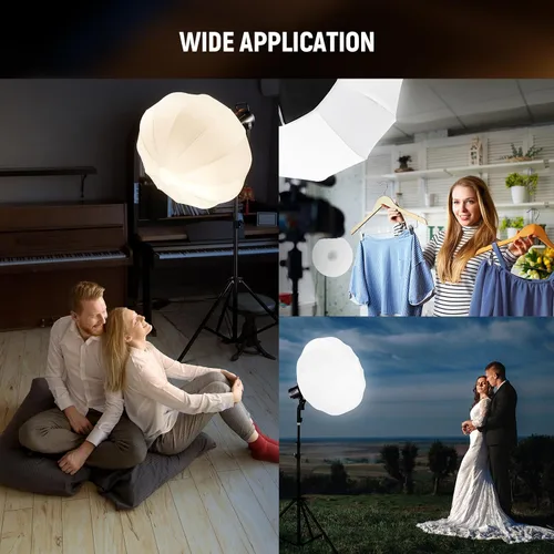 Vista 14 de NEEWER Softbox de linterna de 20"/50cm, Difusor de luz de liberación rápida de 360° con montaje Bowens de aleación de nylon ligera para luces