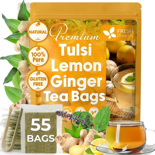 Vista 11 de FreshDrinkUS, 55 bolsas de té de raíz de astrágalo premium, 100% natural y puro de té de hierbas de raíz de astrágalo. Fabricado con bolsas de té