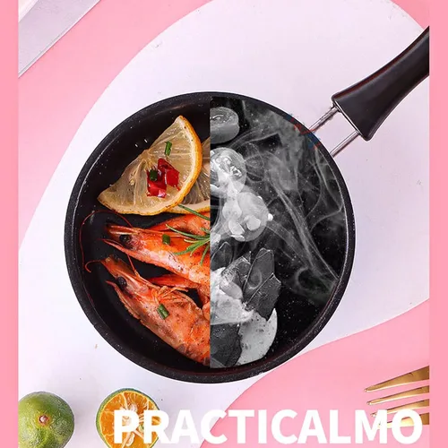 Vista 4 de Mini sartén, sartén de acero inoxidable de 5 pulgadas, sartén antiadherente con un huevo, sartén para tortillas, sartén pequeña para huevos y Azul