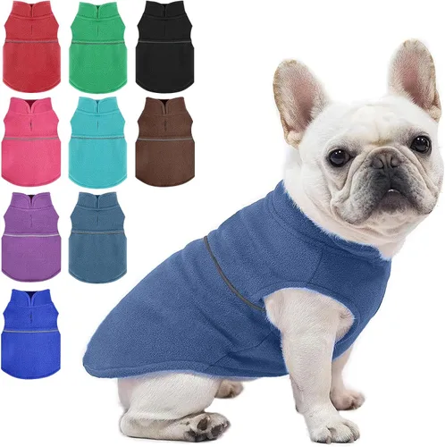 Vista 26 de Chaleco de forro polar con estampado a cuadros rojos, suéter de invierno para mascotas para perros pequeños, niños y niñas, suéter cálido