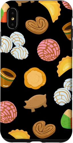 Vista 11 de iPhone 14 Plus Conchas Pan Dulce Patrón Negro Teléfono Caja Latina Caja De Regalo