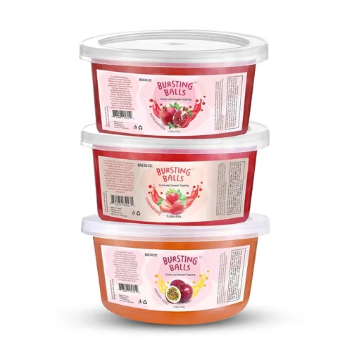 Vista 29 de BREXONIC Popping Boba Pearls - Bolas de té explosivas, bebida y cobertura de postres fresa, mango, arándano, fruta de la pasión, sabor a té