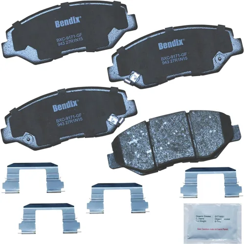Vista 210 de Pastillas de Freno Delanteras Cerámicas Bendix Priority1 CFC430A para Modelos Selectos INFINITI G35, I30, Nissan 350Z, Altima, Juke, Maxima, Sentra