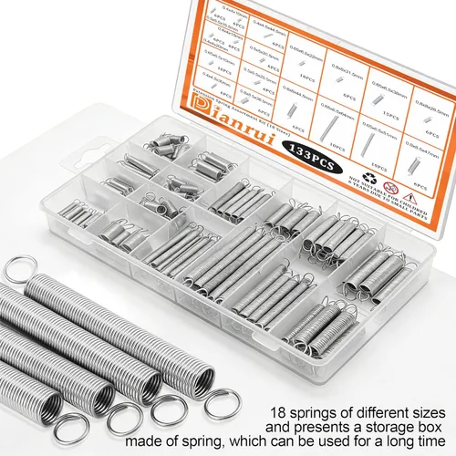 Vista 4 de Dianrui 133 PCS Extension Spring Assortment Kit 18 Different Sizes Small Spring Zinc Plated Extension Springs for Home Repairs & DIY Springs