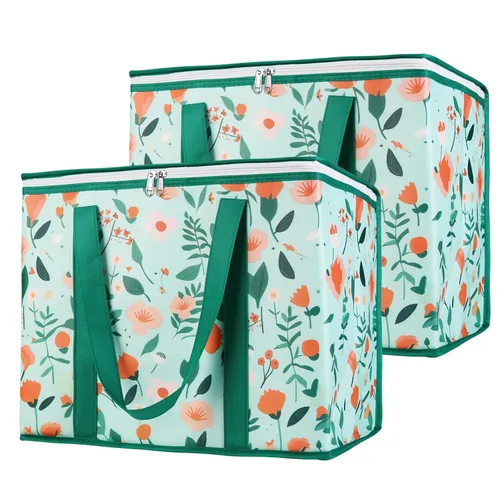 Vista 11 de Bodaon - Paquete de 1 bolsa de compras reutilizable y aislada para comestibles, tamaño XL, bolsa térmica para picnic con parte superior fría, bolsa