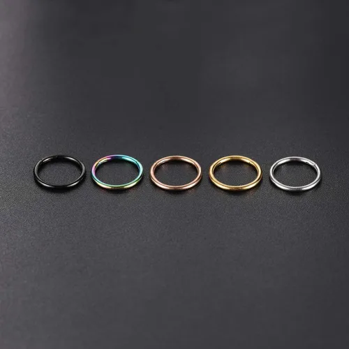 Vista 4 de PEAKLINK - Piercing de aro para la nariz de 20 g, 18 g, 16 g, 14 g, 12 g, 10 g, 8 g, de acero inoxidable con bisagras, segmento sin uniones