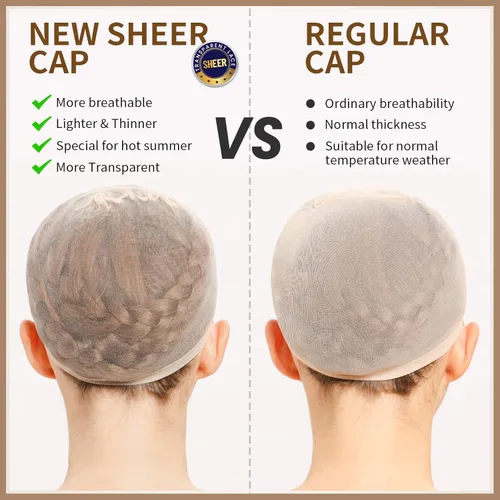 Vista 2 de Teenitor 20 gorras de peluca, gorra de peluca elástica fina y transparente, gorra de peluca transpirable para peluca de encaje frontal, gorras