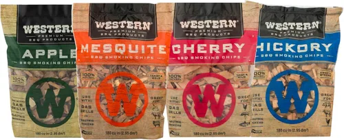 Vista 8 de Briquetas de barbacoa de manzana WESTERN – 100% madera real para asar y ahumar – Sabor ahumado suave, dulce y delicado – Perfecto para cerdo