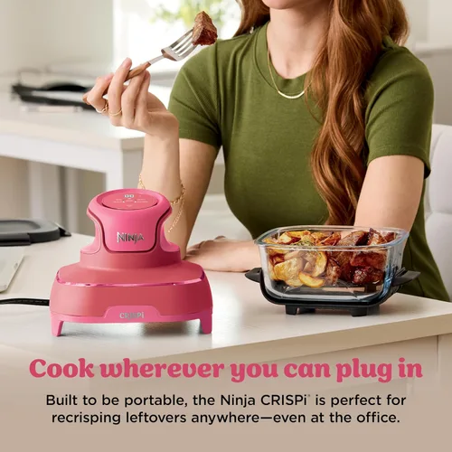 Vista 12 de Ninja Crispi - Freidora de aire de vidrio 4 en 1 450 °F No tóxica Contenedores de vidrio de 4 cuartos y 6 tazas con tapas Microondas