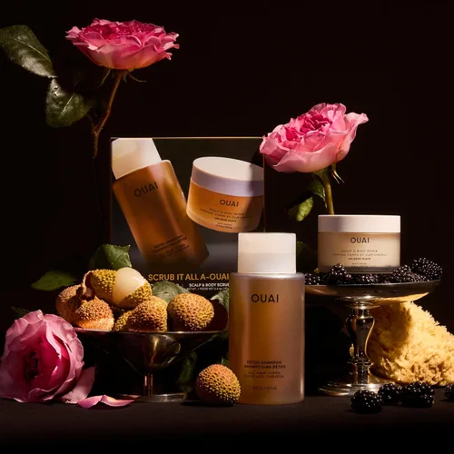 Vista 3 de OUAI Set de cuidado del cabello – Champú clarificador y exfoliante para el cuero cabelludo – Limpieza profunda y equilibrio – Kit de cuidado