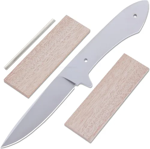 Vista 8 de EZSMITH Kit de fabricación de cuchillos - Lil Sendero - Hoja fija de la serie Master DIY - (hoja en blanco y pinstock con balanzas de mango Bubinga)