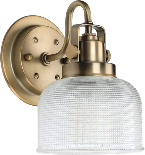 Vista 20 de Progress Lighting P2991-74 Archie Collection Luz de baño costera con vidrio prismático doble transparente, 2 luces, bronce veneciano