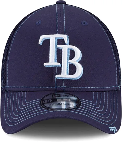 Vista 2 de New Era MLB Neo Team Color 39Thirty - Gorra elástica de ajuste flexible (as1, Alpha, m, L, Tampa Bay Rays), Azul