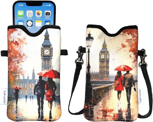 Vista 99 de Tainada Funda Estuche Bolsa de Neopreno para Teléfono para Hombres y Mujeres con Correa Cruzada/Cordón para el Cuello para iPhone 17/16/15 Pro Max
