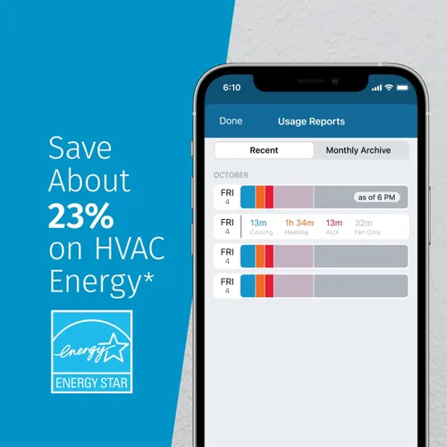 Vista 3 de Emerson Sensi Touch - Termostato inteligente Wi-Fi con pantalla táctil a color, funciona con Alexa, certificado Energy Star, requiere cable C, ST75