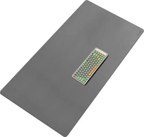 Vista 26 de CENNBIE Tapete de escritorio de cuero, 55 x 19.6 pulgadas, protector de escritorio extra grande, alfombrilla antideslizante extendida, alfombrilla