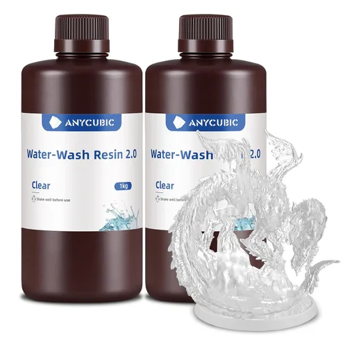 Vista 18 de ANYCUBIC Resina lavable al agua 2.0, resina de impresora 3D con baja viscosidad e impresión rápida, resina 3D de curado UV de alta precisión de 405