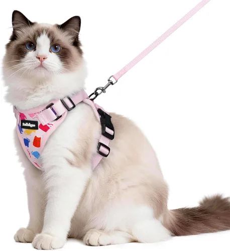 Vista 82 de rabbitgoo Arnés y correa para gatos para caminar, chaleco suave ajustable a prueba de escape para gatos, chaqueta de control fácil transpirable