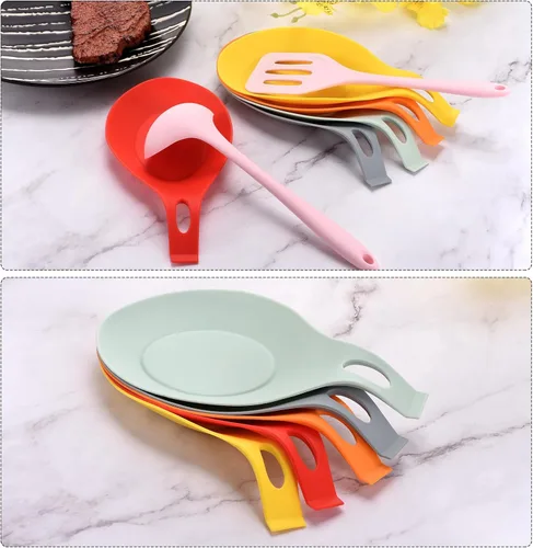 Vista 26 de uxcell Soporte de cuchara de silicona, 7.68 x 3.74 pulgadas, resistente al calor, soporte para utensilios de cocina, espátula, soporte para cucharón