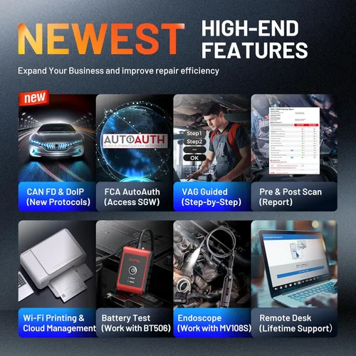 Vista 8 de Autel Escáner TPMS MaxiCOM MK900-TS, herramienta bidireccional 2026 actualizada de MaxiCheck MX808S-TS, MK808S-TS, MS906TS con servicio 40+, más