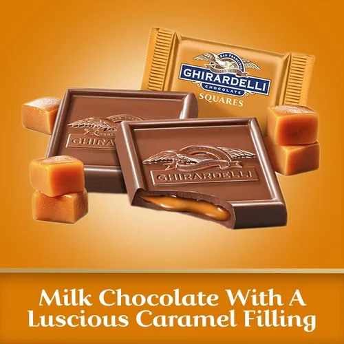 Vista 4 de GHIRARDELLI Milk Chocolate Squares with Caramel Filling, Milk Chocolate Caramel Candy Squares, 5.32 Oz Bag (Pack of 6)