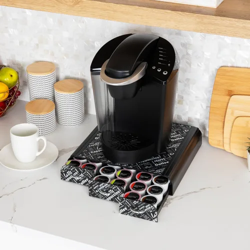 Vista 6 de Mind Reader Organizador 'Anchor' de triple cajón para cápsulas Dolce Gusto, CBTL, soporte para cápsulas de café de una sola porción