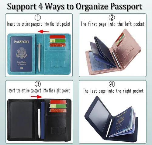 Vista 7 de ACdream - Tarjetero combinado para colocar pasaporte y tarjeta de vacunación funda protectora con ranura para tarjeta de vacunación del CDC